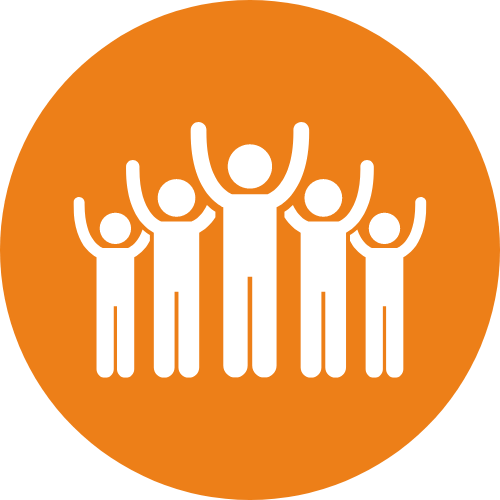 Cartoon icon of group of people